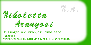 nikoletta aranyosi business card